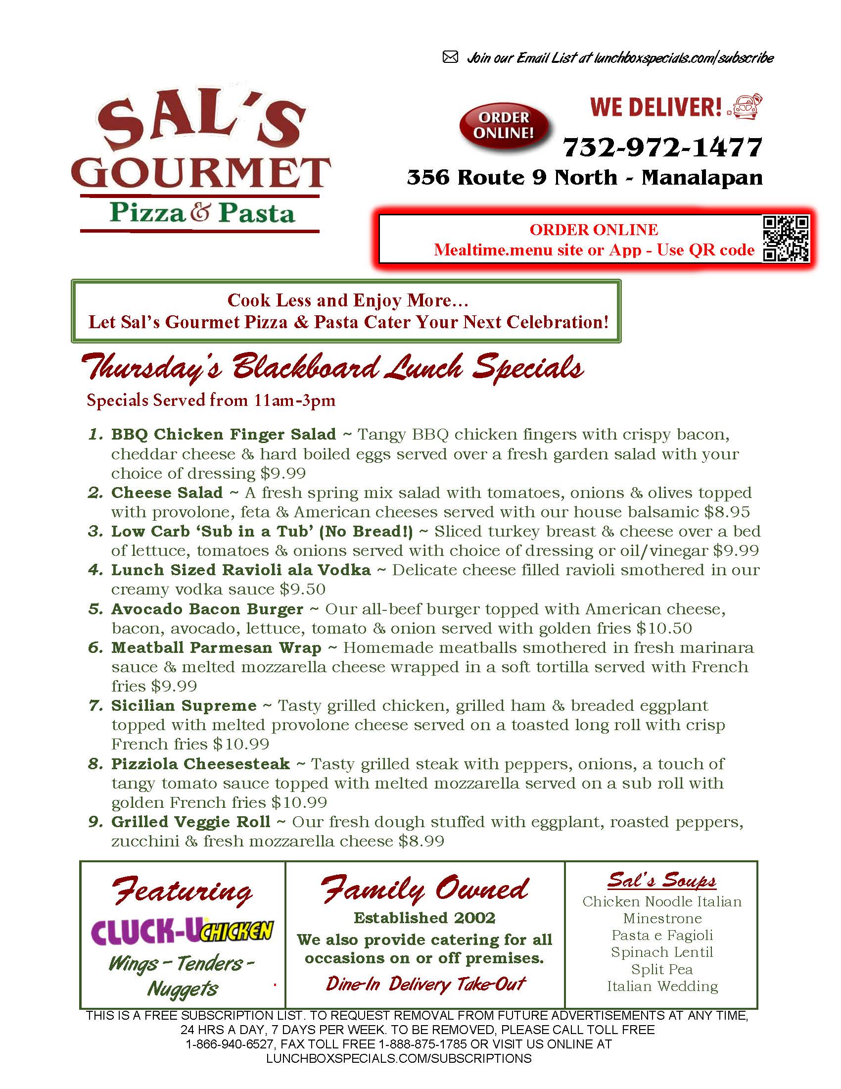 Sals Gourmet Pizza 061225