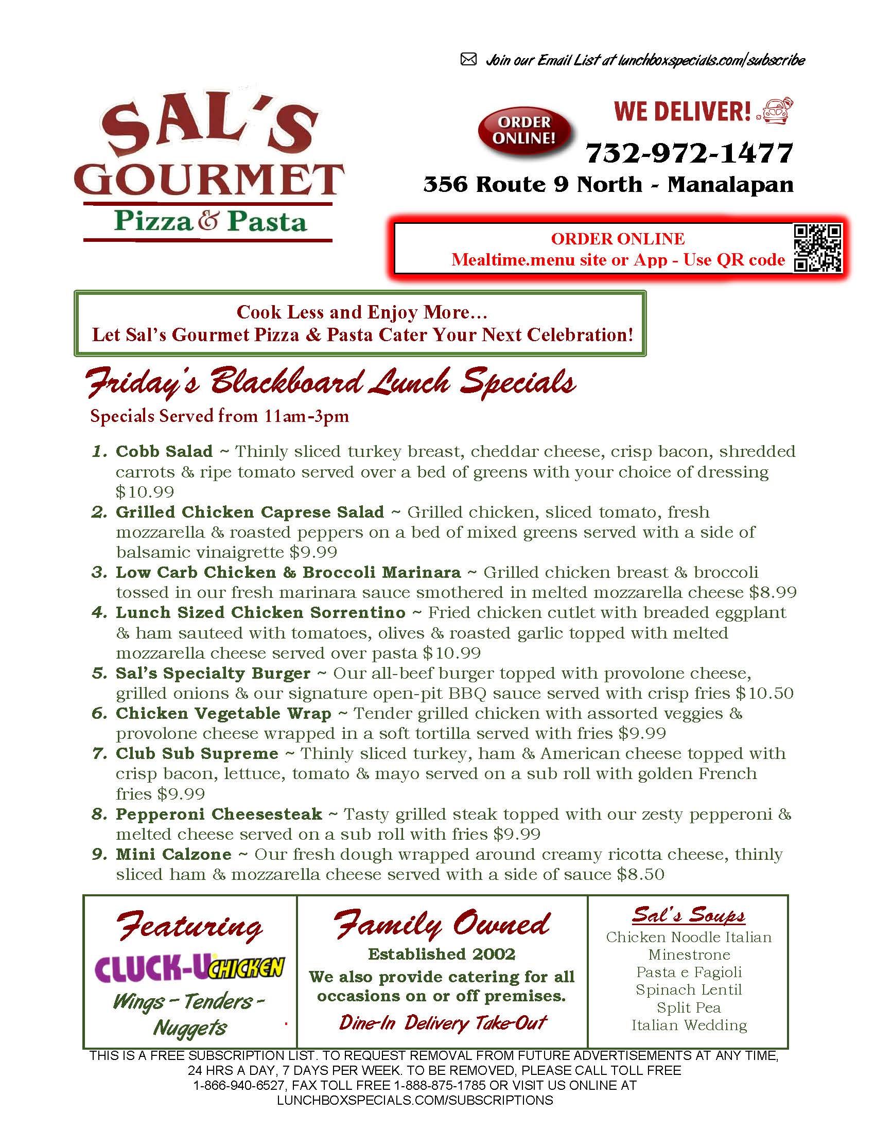 Sals Gourmet Pizza 061325